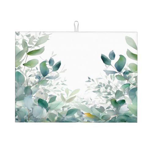 Mexpekil Abtropfmatte für Küchentheke, Aquarell, Eukalyptusblätter, groß, rutschfest, Mikrofaser, 46 x 61 cm, saugfähige Abtropfmatte, Kaffeebar-Matte Mexpekil Abtropfmatte für Küchentheke, Aquarell, Eukalyptusblätter, groß, rutschfest, Mikrofaser, 46 x 61 cm, saugfähige Abtropfmatte, Kaffeebar-Matte von Mexpekil