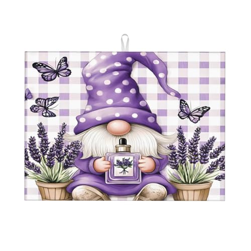 Mexpekil Abtropfmatte für Küchentheke, violett, Lavendel, Zwerg, Schmetterling, kariert, groß, rutschfest, Mikrofaser, Abtropfmatte, 46 x 61 cm, saugfähige Abtropfmatte, Kaffee-Bar-Matte Mexpekil Abtropfmatte für Küchentheke, violett, Lavendel, Zwerg, Schmetterling, kariert, groß, rutschfest, Mikrofaser, Abtropfmatte, 46 x 61 cm, saugfähige Abtropfmatte, Kaffee-Bar-Matte von Mexpekil