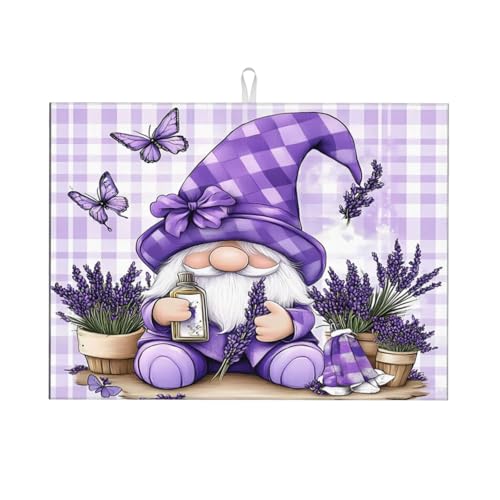 Mexpekil Abtropfmatte für Küchentheke, violett, kariert, Zwerg, Lavendel, groß, rutschfest, Mikrofaser, Abtropfmatte, 46 x 61 cm, saugfähige Abtropfmatte, Kaffee-Bar-Matte Mexpekil Abtropfmatte für Küchentheke, violett, kariert, Zwerg, Lavendel, groß, rutschfest, Mikrofaser, Abtropfmatte, 46 x 61 cm, saugfähige Abtropfmatte, Kaffee-Bar-Matte von Mexpekil