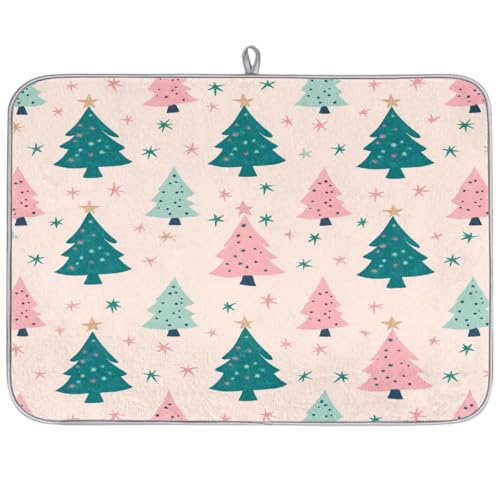 Mexpekil Abtropfmatte mit Weihnachtsbäumen, 45,7 x 61 cm, super saugfähig, rutschfest, schnell trocknend, Küchen-Abtropfmatte für Spüle, Arbeitsplatte, Theke, Rosa und Grün Mexpekil Abtropfmatte mit Weihnachtsbäumen, 45,7 x 61 cm, super saugfähig, rutschfest, schnell trocknend, Küchen-Abtropfmatte für Spüle, Arbeitsplatte, Theke, Rosa und Grün von Mexpekil