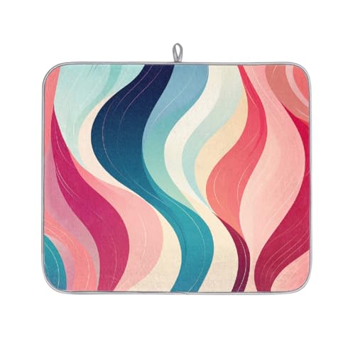 Mexpekil Abtropfmatte mit modernen abstrakten Streifen, saugfähige Abtropfmatte, Küchentheke, rutschfeste Abtropfmatten für Geschirr, Tassen, Pfannen, 40,6 x 45,7 cm Mexpekil Abtropfmatte mit modernen abstrakten Streifen, saugfähige Abtropfmatte, Küchentheke, rutschfeste Abtropfmatten für Geschirr, Tassen, Pfannen, 40,6 x 45,7 cm von Mexpekil