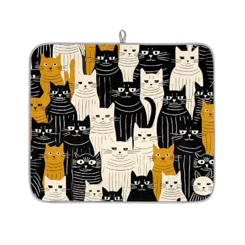 Mexpekil Abtropfmatte mit niedlichem Katzen-Motiv, saugfähig, Abtropfmatte, rutschfeste Abtropfmatte für Geschirr, Tassen, Pfannen, 40,6 x 45,7 cm Mexpekil Abtropfmatte mit niedlichem Katzen-Motiv, saugfähig, Abtropfmatte, rutschfeste Abtropfmatte für Geschirr, Tassen, Pfannen, 40,6 x 45,7 cm von Mexpekil