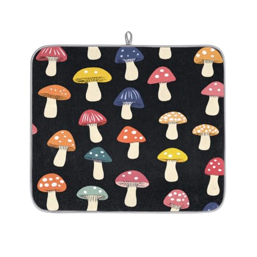 Mexpekil Abtropfmatte mit niedlichen, bunten Pilzen, saugfähig, für Küchentheke, rutschfeste Abtropfmatten für Geschirr, Tassen, Pfannen, 40,6 x 45,7 cm Mexpekil Abtropfmatte mit niedlichen, bunten Pilzen, saugfähig, für Küchentheke, rutschfeste Abtropfmatten für Geschirr, Tassen, Pfannen, 40,6 x 45,7 cm von Mexpekil