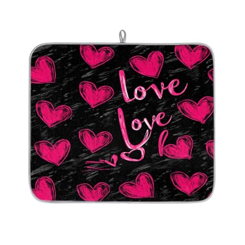 Mexpekil Abtropfmatte mit rosa Herzen und Liebe, saugfähig, für Küchentheke, rutschfeste Abtropfmatten für Geschirr, Tassen, Pfannen, 40,6 x 45,7 cm Mexpekil Abtropfmatte mit rosa Herzen und Liebe, saugfähig, für Küchentheke, rutschfeste Abtropfmatten für Geschirr, Tassen, Pfannen, 40,6 x 45,7 cm von Mexpekil