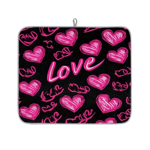 Mexpekil Abtropfmatte mit rosa Herzen und Lippen, saugfähig, für Küchentheke, rutschfeste Abtropfmatten für Geschirr, Tassen, Pfannen, 40,6 x 45,7 cm Mexpekil Abtropfmatte mit rosa Herzen und Lippen, saugfähig, für Küchentheke, rutschfeste Abtropfmatten für Geschirr, Tassen, Pfannen, 40,6 x 45,7 cm von Mexpekil
