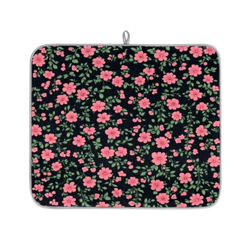 Mexpekil Abtropfmatte mit rosa und grünen Blumen, saugfähig, für Küchentheke, rutschfeste Abtropfmatten für Geschirr, Tassen, Pfannen, 40,6 x 45,7 cm Mexpekil Abtropfmatte mit rosa und grünen Blumen, saugfähig, für Küchentheke, rutschfeste Abtropfmatten für Geschirr, Tassen, Pfannen, 40,6 x 45,7 cm von Mexpekil