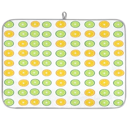 Mexpekil Abtropfmatten für Küche, 45,7 x 61 cm, saugfähig, handgezeichnete Zitrone, Kaffee, Bar, Pad für Arbeitsplatten, Spüle, Haustiere von Mexpekil
