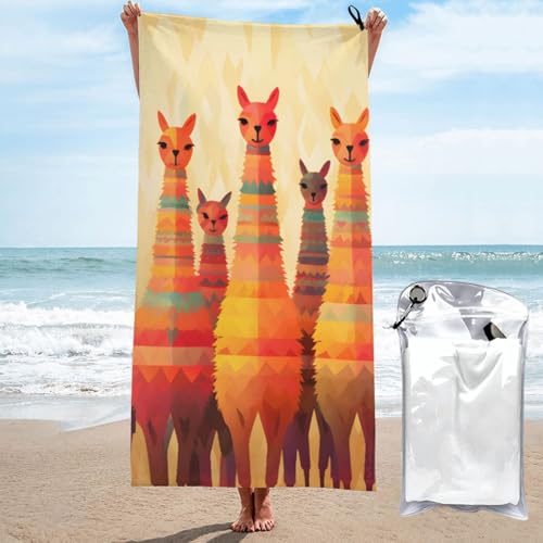 Mexpekil Alpaka, bunte, große Strandtücher für Erwachsene, sandfrei, Mikrofaser, Strandtuch, schnell trocknend, Badetuch, leichtes Reisehandtuch mit Tasche für Fitnessstudio, Camping, Schwimmen, Yoga, Mexpekil Alpaka, bunte, große Strandtücher für Erwachsene, sandfrei, Mikrofaser, Strandtuch, schnell trocknend, Badetuch, leichtes Reisehandtuch mit Tasche für Fitnessstudio, Camping, Schwimmen, Yoga, von Mexpekil