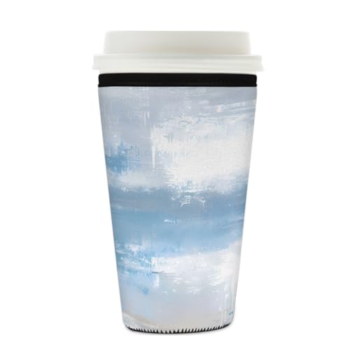 Mexpekil Art Painting Wiederverwendbare Eiskaffeehülle für heiße und kalte Getränke, isolierte Neopren-Getränkehüllen, passend für 625 - 680 ml von Mexpekil