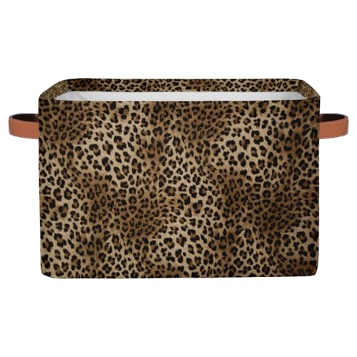 Mexpekil Aufbewahrungskorb im Vintage-Stil, Leopardenmuster, Stoffwürfel, Aufbewahrungsboxen mit Griffen, groß, zusammenklappbar, Organizer für Regale, Kleidung, Spielzeug, 1 Stück Mexpekil Aufbewahrungskorb im Vintage-Stil, Leopardenmuster, Stoffwürfel, Aufbewahrungsboxen mit Griffen, groß, zusammenklappbar, Organizer für Regale, Kleidung, Spielzeug, 1 Stück von Mexpekil