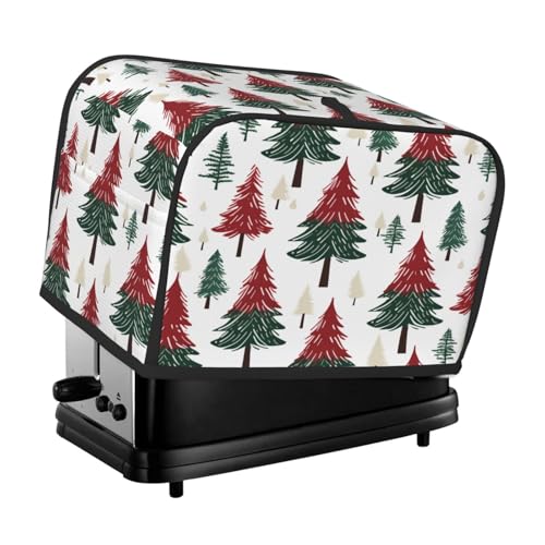 Mexpekil Buffalo Plaid Weihnachtsbaum Muster Toaster Abdeckung 2 Scheiben Brotbackmaschine Abdeckung Wasserdicht Küche Kleingerät Staubdichte Abdeckungen Toaster Ofen Schutz Frauen Geschenk von Mexpekil