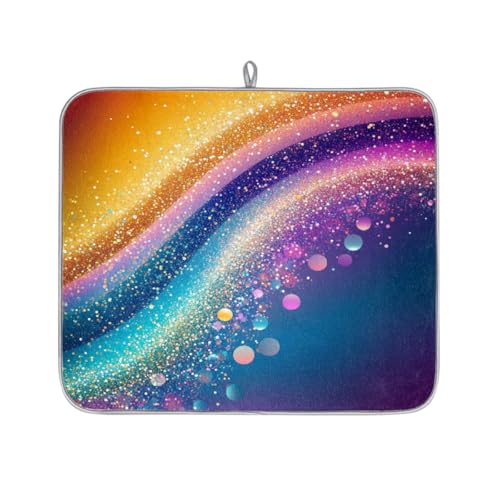 Mexpekil Bunte Glitzer-Abtropfmatte, saugfähige Abtropfmatte für Küchentheke, rutschfeste Abtropfmatten für Geschirr, Tassen, Pfannen, 40,6 x 45,7 cm Mexpekil Bunte Glitzer-Abtropfmatte, saugfähige Abtropfmatte für Küchentheke, rutschfeste Abtropfmatten für Geschirr, Tassen, Pfannen, 40,6 x 45,7 cm von Mexpekil