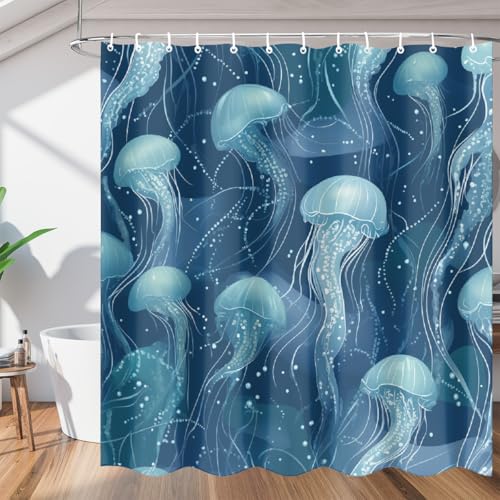 Mexpekil Duschvorhang Badezimmer Duschvorhang 168x183cm Wasserdicht Polyester Badewannenvorhänge mit Ösen & Haken, Ozean Quallen Mexpekil Duschvorhang Badezimmer Duschvorhang 168x183cm Wasserdicht Polyester Badewannenvorhänge mit Ösen & Haken, Ozean Quallen von Mexpekil