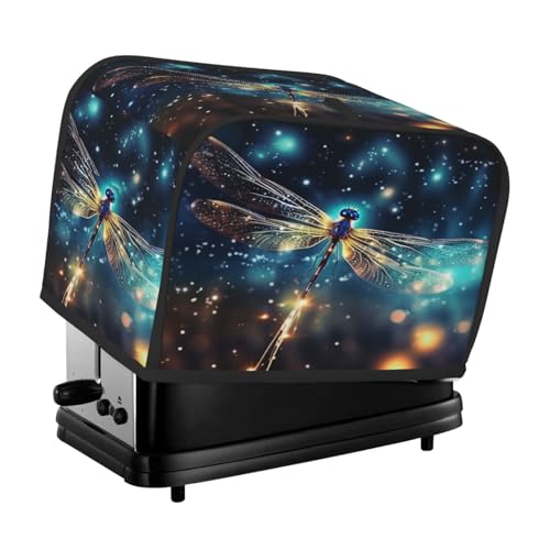 Mexpekil Fantasy Galaxy Libelle Toaster Abdeckung 2 Scheiben Brotbackmaschine Abdeckung Wasserdicht Küche Kleingerät Staubdichte Abdeckungen Toaster Ofen Schutz Frauen Geschenk von Mexpekil