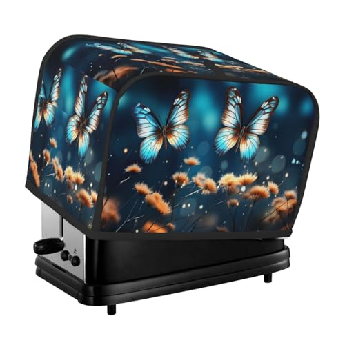 Mexpekil Fatasy Butterly Floral Toaster Abdeckung 2 Scheiben Brotbackmaschine Abdeckung Wasserdicht Küche Kleingerät Staubdichte Abdeckungen Toaster Ofen Schutz Frauen Geschenk von Mexpekil