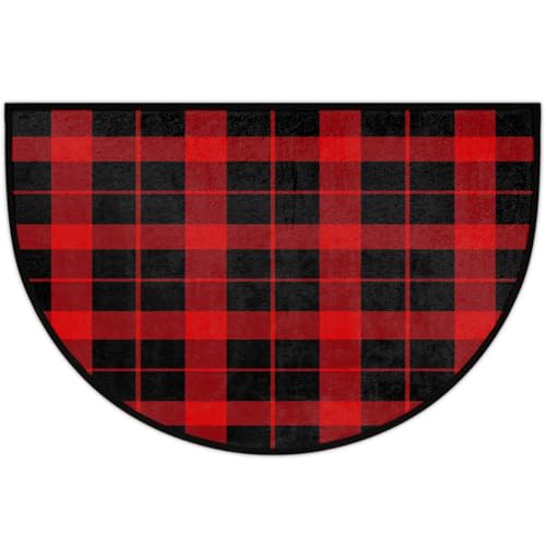 Mexpekil Fußmatte für drinnen und draußen, rutschfest, waschbar, halbrund, saugfähig, schmutzabweisend, halbrund, 61 x 91 cm, Rot / Schwarz Mexpekil Fußmatte für drinnen und draußen, rutschfest, waschbar, halbrund, saugfähig, schmutzabweisend, halbrund, 61 x 91 cm, Rot / Schwarz von Mexpekil