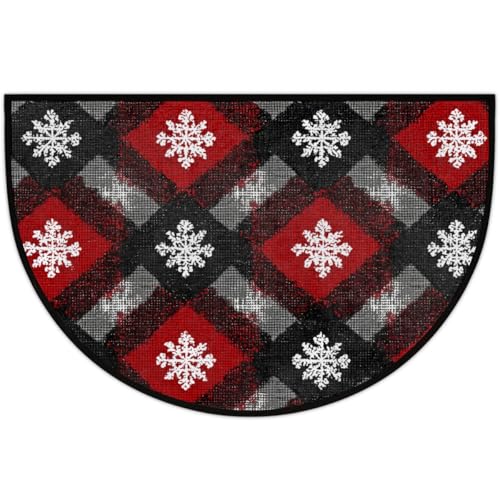 Mexpekil Fußmatte für drinnen und draußen, rutschfest, waschbar, halbrund, saugfähig, schmutzabweisend, halbrund, 61 x 91 cm, Rot / Schwarz Mexpekil Fußmatte für drinnen und draußen, rutschfest, waschbar, halbrund, saugfähig, schmutzabweisend, halbrund, 61 x 91 cm, Rot / Schwarz von Mexpekil