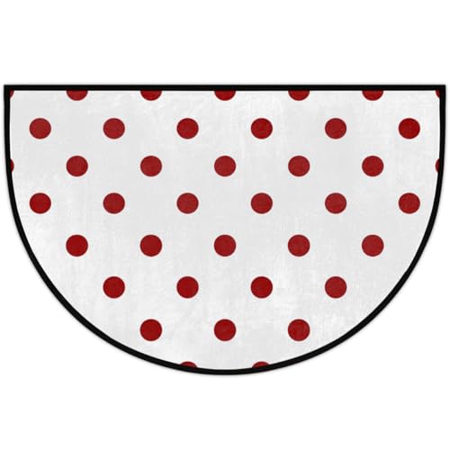 Mexpekil Fußmatte für drinnen und draußen, rutschfest, waschbar, halbrund, saugfähig, schmutzabweisend, halbrund, 61 x 91 cm, Rot / Weiß gepunktet Mexpekil Fußmatte für drinnen und draußen, rutschfest, waschbar, halbrund, saugfähig, schmutzabweisend, halbrund, 61 x 91 cm, Rot / Weiß gepunktet von Mexpekil
