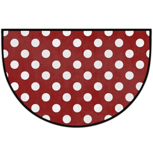 Mexpekil Fußmatte für drinnen und draußen, rutschfest, waschbar, halbrund, saugfähig, schmutzabweisend, halbrund, 61 x 91 cm, Rot mit Punkten Mexpekil Fußmatte für drinnen und draußen, rutschfest, waschbar, halbrund, saugfähig, schmutzabweisend, halbrund, 61 x 91 cm, Rot mit Punkten von Mexpekil