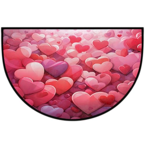 Mexpekil Fußmatte für drinnen und draußen, rutschfest, waschbar, halbrund, saugfähig, schmutzabweisend, halbrund, 61 x 91 cm, Rot Mexpekil Fußmatte für drinnen und draußen, rutschfest, waschbar, halbrund, saugfähig, schmutzabweisend, halbrund, 61 x 91 cm, Rot von Mexpekil