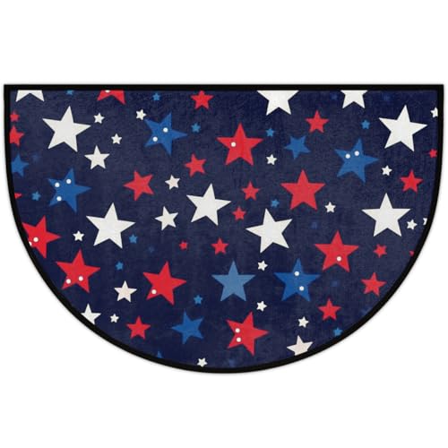 Mexpekil Fußmatte für drinnen und draußen, rutschfest, waschbar, halbrund, saugfähig, schmutzabweisend, halbrund, 61 x 91 cm, Weiß / Blau / Rot Mexpekil Fußmatte für drinnen und draußen, rutschfest, waschbar, halbrund, saugfähig, schmutzabweisend, halbrund, 61 x 91 cm, Weiß / Blau / Rot von Mexpekil