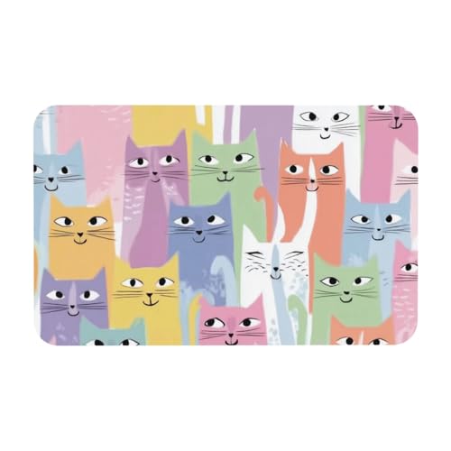 Mexpekil Fußmatte mit Katzenmuster, für drinnen und draußen, 50 x 80 cm, rutschfeste Badematten, saugfähig, Schmutzfänger, Eingang, waschbar, Bodenteppiche für Küche, Badezimmer, Schlafzimmer Mexpekil Fußmatte mit Katzenmuster, für drinnen und draußen, 50 x 80 cm, rutschfeste Badematten, saugfähig, Schmutzfänger, Eingang, waschbar, Bodenteppiche für Küche, Badezimmer, Schlafzimmer von Mexpekil