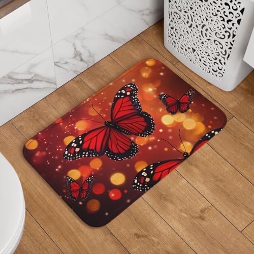 Mexpekil Fußmatte mit fliegendem roten Schmetterling, 40 x 60 cm, rutschfest, waschbar, Willkommensmatte, saugfähig, Küchenmatte, Bodenmatte, Heimdekoration für drinnen und draußen Mexpekil Fußmatte mit fliegendem roten Schmetterling, 40 x 60 cm, rutschfest, waschbar, Willkommensmatte, saugfähig, Küchenmatte, Bodenmatte, Heimdekoration für drinnen und draußen von Mexpekil