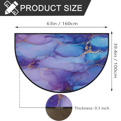 Mexpekil Fußmatte mit halbmondförmigem Marmor, für drinnen und draußen, rutschfest, waschbar, halbrund, saugfähig, 100 x 160 cm, Tintenviolett / Blau Mexpekil Fußmatte mit halbmondförmigem Marmor, für drinnen und draußen, rutschfest, waschbar, halbrund, saugfähig, 100 x 160 cm, Tintenviolett / Blau von Mexpekil