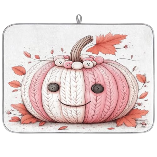 Mexpekil Gestrickte Kürbis-Abtropfmatte, 45,7 x 61 cm, super saugfähige Abtropfmatte, rutschfest, schnell trocknend, Küchen-Abtropfmatte für Spüle, Arbeitsplatte, Theke, Rosa und Weiß Mexpekil Gestrickte Kürbis-Abtropfmatte, 45,7 x 61 cm, super saugfähige Abtropfmatte, rutschfest, schnell trocknend, Küchen-Abtropfmatte für Spüle, Arbeitsplatte, Theke, Rosa und Weiß von Mexpekil