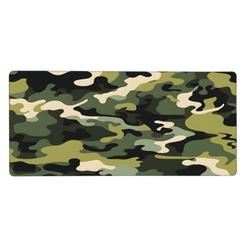 Mexpekil Großes Mauspad, Camouflage-Muster, rutschfest, XL-Mauspad, 900 x 400 mm, lange Gaming-Tastaturmatte mit Gummiunterseite, für Büro, erweiterte Computer-Schreibtischunterlage von Mexpekil