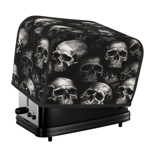Mexpekil Halloween Gothic Totenkopf Muster Toaster Abdeckung 2 Scheiben Brotbackmaschine Abdeckung Wasserdicht Küche Kleingerät Staubdichte Abdeckungen Toaster Ofen Schutz Frauen Geschenk von Mexpekil