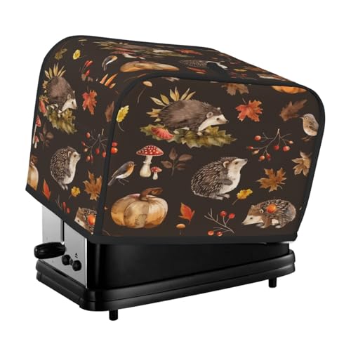 Mexpekil Herbstwald Tier Igel Ahornblatt Toaster Abdeckung 2 Scheiben Brotbackmaschine Abdeckung Wasserdicht Küche Kleingerät Staubdichte Abdeckungen Toaster Ofen Schutz Frauen Geschenk von Mexpekil