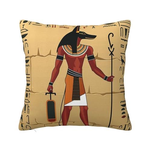 Mexpekil Kissenbezüge mit Anubis-Druck, dekorative Wurfkissenbezüge für Sofa, Garten, Outdoor, 66 x 66 cm Mexpekil Kissenbezüge mit Anubis-Druck, dekorative Wurfkissenbezüge für Sofa, Garten, Outdoor, 66 x 66 cm von Mexpekil