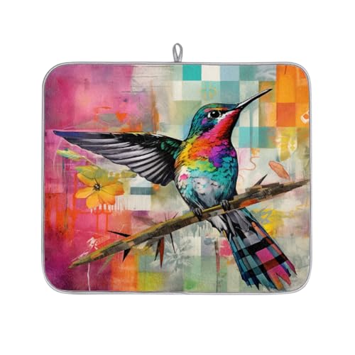 Mexpekil Kolibri-Abtropfmatte, bunt, saugfähig, Abtropfmatte, Küchentheke, rutschfeste Abtropfmatte für Geschirr, Tassen, Pfannen, 40,6 x 45,7 cm Mexpekil Kolibri-Abtropfmatte, bunt, saugfähig, Abtropfmatte, Küchentheke, rutschfeste Abtropfmatte für Geschirr, Tassen, Pfannen, 40,6 x 45,7 cm von Mexpekil