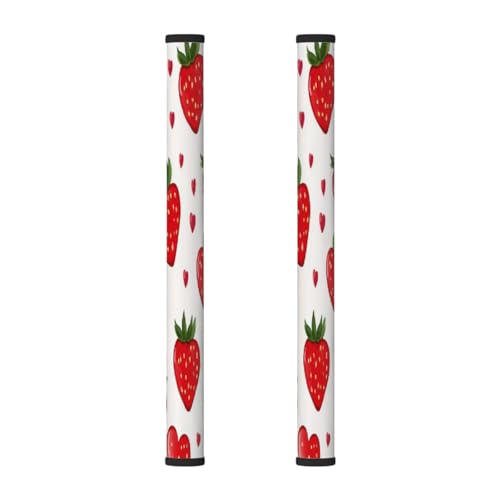 Mexpekil Kühlschrank-Türgriff-Abdeckungen, niedliche rote Erdbeere, schöne Früchte, Geschirrspüler, Mocrowave, Kühlschrank, Ofen, Türdekoration, Griffabdeckung, halten Sie Ihre Küchengeräte sauber, 2 von Mexpekil