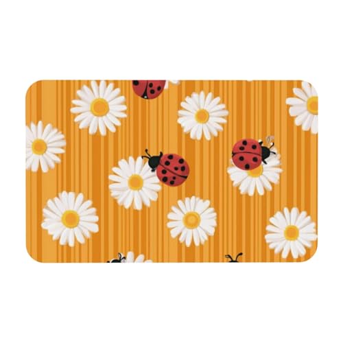 Mexpekil Ladybugs Fußmatte mit gelben Linien, für drinnen und draußen, 50 x 80 cm, rutschfeste Badematten, saugfähig, Schmutzfang, Eingangsteppich, waschbar, Bodenteppiche für Küche, Badezimmer Mexpekil Ladybugs Fußmatte mit gelben Linien, für drinnen und draußen, 50 x 80 cm, rutschfeste Badematten, saugfähig, Schmutzfang, Eingangsteppich, waschbar, Bodenteppiche für Küche, Badezimmer von Mexpekil
