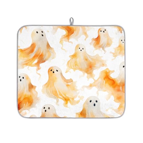 Mexpekil Mikrofaser-Abtropfmatte für Küche, Aquarell, gelber Geist, Abtropfmatte, Kaffeemaschine, saugfähige Trockenpads für Spüle, Kaffeebar, 40,6 x 45,7 cm von Mexpekil