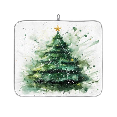 Mexpekil Mikrofaser-Abtropfmatte für Küche, Aquarell, grüne Weihnachtsbäume, Abtropfmatte, Kaffeemaschine, saugfähige Abtropfpads für Spüle, Kaffeebar, 40,6 x 45,7 cm Mexpekil Mikrofaser-Abtropfmatte für Küche, Aquarell, grüne Weihnachtsbäume, Abtropfmatte, Kaffeemaschine, saugfähige Abtropfpads für Spüle, Kaffeebar, 40,6 x 45,7 cm von Mexpekil