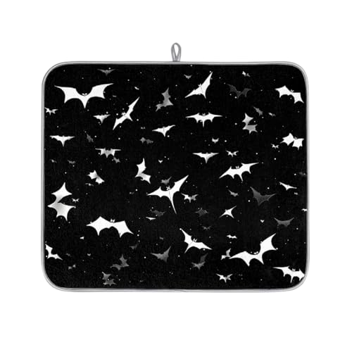 Mexpekil Mikrofaser-Abtropfmatte für Küche, Halloween, Fledermaus, Abtropfmatte, Kaffeemaschine, saugfähige Trockenpads für Spüle, Kaffeebar, 40,6 x 45,7 cm Mexpekil Mikrofaser-Abtropfmatte für Küche, Halloween, Fledermaus, Abtropfmatte, Kaffeemaschine, saugfähige Trockenpads für Spüle, Kaffeebar, 40,6 x 45,7 cm von Mexpekil