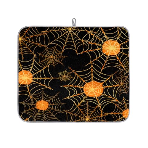 Mexpekil Mikrofaser-Abtropfmatte für Küche, Halloween, Spinnennetz, Abtropfmatte, Kaffeemaschine, saugfähige Trockenpads für Spüle, Kaffeebar, 40,6 x 45,7 cm Mexpekil Mikrofaser-Abtropfmatte für Küche, Halloween, Spinnennetz, Abtropfmatte, Kaffeemaschine, saugfähige Trockenpads für Spüle, Kaffeebar, 40,6 x 45,7 cm von Mexpekil