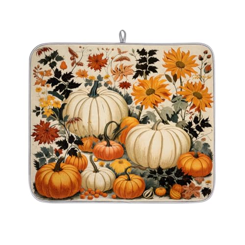 Mexpekil Mikrofaser-Abtropfmatte für Küche, Herbst-Kürbis-Sonnenblumen, Abtropfmatte, Kaffeemaschine, saugfähige Trockenpads für Spüle, Kaffeebar, 40,6 x 45,7 cm Mexpekil Mikrofaser-Abtropfmatte für Küche, Herbst-Kürbis-Sonnenblumen, Abtropfmatte, Kaffeemaschine, saugfähige Trockenpads für Spüle, Kaffeebar, 40,6 x 45,7 cm von Mexpekil
