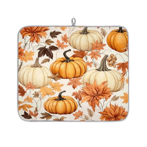 Mexpekil Mikrofaser-Abtropfmatte für Küche, Herbst-Kürbisblätter, Abtropfmatte, Kaffeemaschine, saugfähige Trockenpads für Spüle, Kaffeebar, 40,6 x 45,7 cm Mexpekil Mikrofaser-Abtropfmatte für Küche, Herbst-Kürbisblätter, Abtropfmatte, Kaffeemaschine, saugfähige Trockenpads für Spüle, Kaffeebar, 40,6 x 45,7 cm von Mexpekil