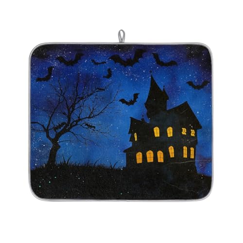 Mexpekil Mikrofaser-Abtropfmatte für Küche, Nachthaus mit Fledermäusen, Abtropfmatte, Kaffeemaschine, saugfähige Trockenpads für Spüle, Kaffeebar, 40,6 x 45,7 cm Mexpekil Mikrofaser-Abtropfmatte für Küche, Nachthaus mit Fledermäusen, Abtropfmatte, Kaffeemaschine, saugfähige Trockenpads für Spüle, Kaffeebar, 40,6 x 45,7 cm von Mexpekil