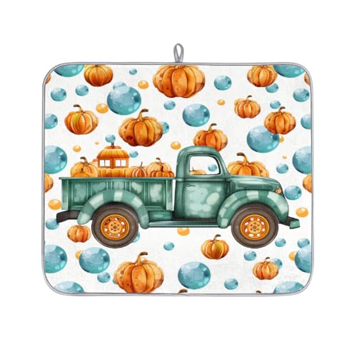 Mexpekil Mikrofaser-Abtropfmatte für Küche, Retro-LKW mit Kürbissen, Herbst-Abtropfmatte, Kaffeemaschine, saugfähige Trockenpads für Spüle, Kaffeebar, 40,6 x 45,7 cm Mexpekil Mikrofaser-Abtropfmatte für Küche, Retro-LKW mit Kürbissen, Herbst-Abtropfmatte, Kaffeemaschine, saugfähige Trockenpads für Spüle, Kaffeebar, 40,6 x 45,7 cm von Mexpekil