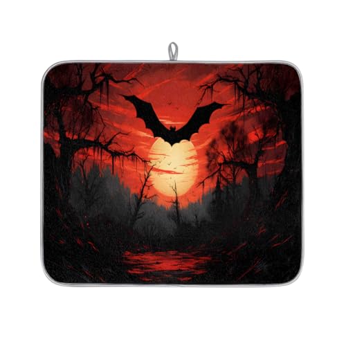 Mexpekil Mikrofaser-Abtropfmatte für Küche, Rotwald, Nachtfledermaus, Abtropfmatte, Kaffeemaschine, saugfähige Trockenpads für Spüle, Kaffeebar, 40,6 x 45,7 cm Mexpekil Mikrofaser-Abtropfmatte für Küche, Rotwald, Nachtfledermaus, Abtropfmatte, Kaffeemaschine, saugfähige Trockenpads für Spüle, Kaffeebar, 40,6 x 45,7 cm von Mexpekil