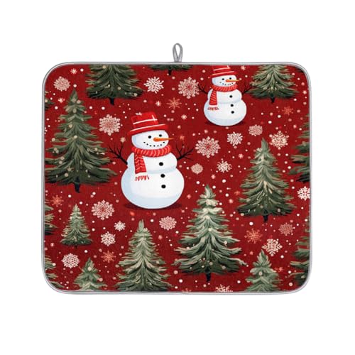 Mexpekil Mikrofaser-Abtropfmatte für Küche, Schneemann, Weihnachtsbaum, Rot, Abtropfmatte, Kaffeemaschine, saugfähige Abtropfpads für Spüle, Kaffeebar, 40,6 x 45,7 cm Mexpekil Mikrofaser-Abtropfmatte für Küche, Schneemann, Weihnachtsbaum, Rot, Abtropfmatte, Kaffeemaschine, saugfähige Abtropfpads für Spüle, Kaffeebar, 40,6 x 45,7 cm von Mexpekil