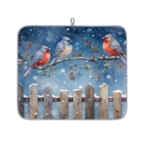 Mexpekil Mikrofaser-Abtropfmatte für Küche, Vogel auf einem Winterzweig, Abtropfmatte, Kaffeemaschine, saugfähige Trockenpads für Spüle, Kaffeebar, 40,6 x 45,7 cm Mexpekil Mikrofaser-Abtropfmatte für Küche, Vogel auf einem Winterzweig, Abtropfmatte, Kaffeemaschine, saugfähige Trockenpads für Spüle, Kaffeebar, 40,6 x 45,7 cm von Mexpekil