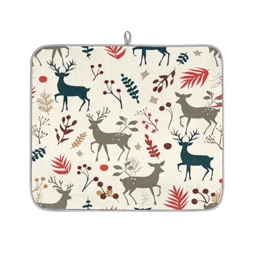 Mexpekil Mikrofaser-Abtropfmatte für Küche, Weihnachten, Hirsch und Blätter, Abtropfmatte, Kaffeemaschine, saugfähige Trockenpads für Spüle, Kaffeebar, 40,6 x 45,7 cm Mexpekil Mikrofaser-Abtropfmatte für Küche, Weihnachten, Hirsch und Blätter, Abtropfmatte, Kaffeemaschine, saugfähige Trockenpads für Spüle, Kaffeebar, 40,6 x 45,7 cm von Mexpekil