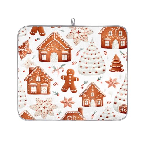 Mexpekil Mikrofaser-Abtropfmatte für Küche, Weihnachten, Lebkuchenhaus, Abtropfmatte, Kaffeemaschine, saugfähige Trockenpads für Spüle, Kaffeebar, 40,6 x 45,7 cm Mexpekil Mikrofaser-Abtropfmatte für Küche, Weihnachten, Lebkuchenhaus, Abtropfmatte, Kaffeemaschine, saugfähige Trockenpads für Spüle, Kaffeebar, 40,6 x 45,7 cm von Mexpekil