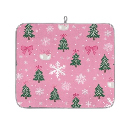 Mexpekil Mikrofaser-Abtropfmatte für Küche, Weihnachtsbäume mit Schleife und Schneeflocken, Abtropfmatte, Kaffeemaschine, saugfähige Trockenpads für Spüle, Kaffeebar, 40,6 x 45,7 cm Mexpekil Mikrofaser-Abtropfmatte für Küche, Weihnachtsbäume mit Schleife und Schneeflocken, Abtropfmatte, Kaffeemaschine, saugfähige Trockenpads für Spüle, Kaffeebar, 40,6 x 45,7 cm von Mexpekil